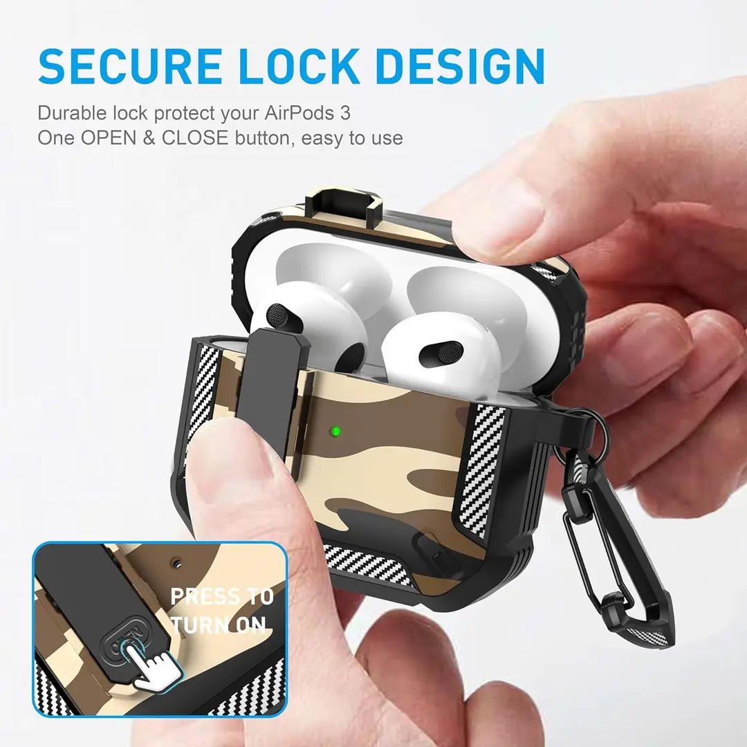 Suitable for Airpodspro3 Protective Case, New Apple 4Th Generation Earphone Case, Airpods4 Camouflage Earphone Protective Case