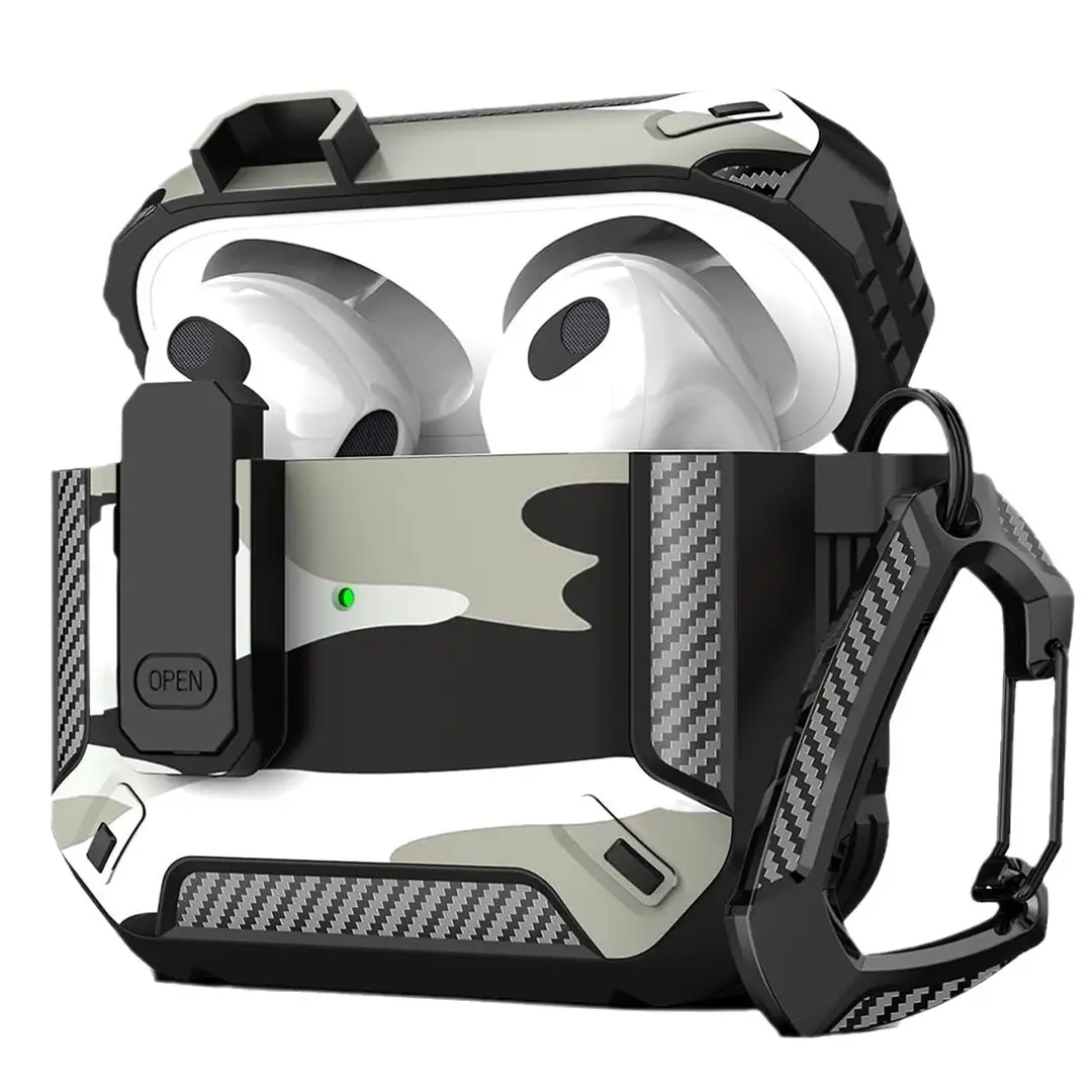 Suitable for Airpodspro3 Protective Case, New Apple 4Th Generation Earphone Case, Airpods4 Camouflage Earphone Protective Case