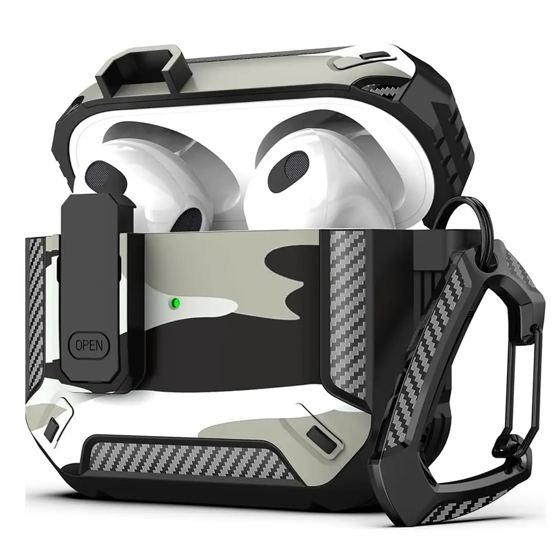 Suitable for Airpodspro3 Protective Case, New Apple 4Th Generation Earphone Case, Airpods4 Camouflage Earphone Protective Case
