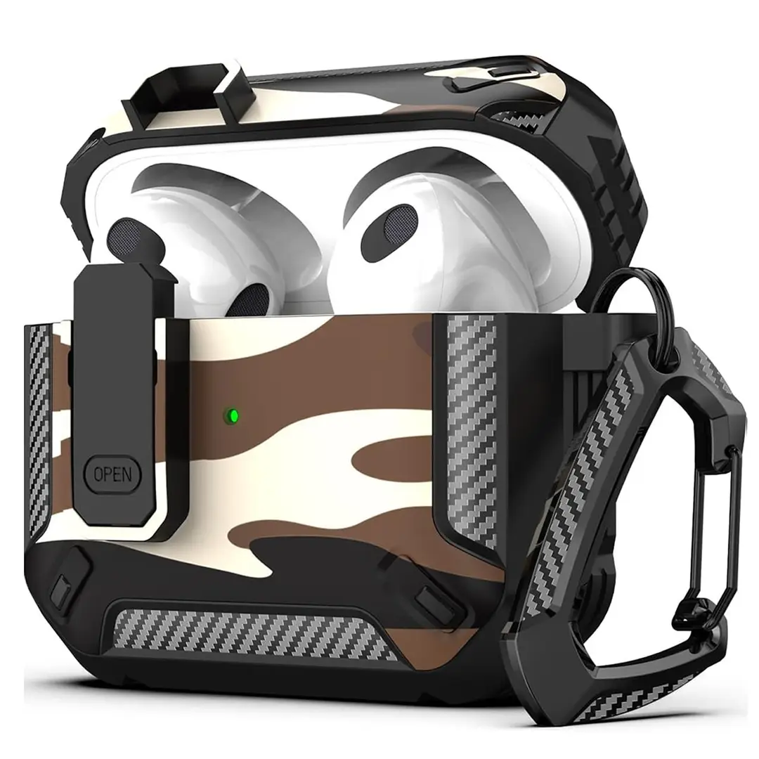 Suitable for Airpodspro3 Protective Case, New Apple 4Th Generation Earphone Case, Airpods4 Camouflage Earphone Protective Case
