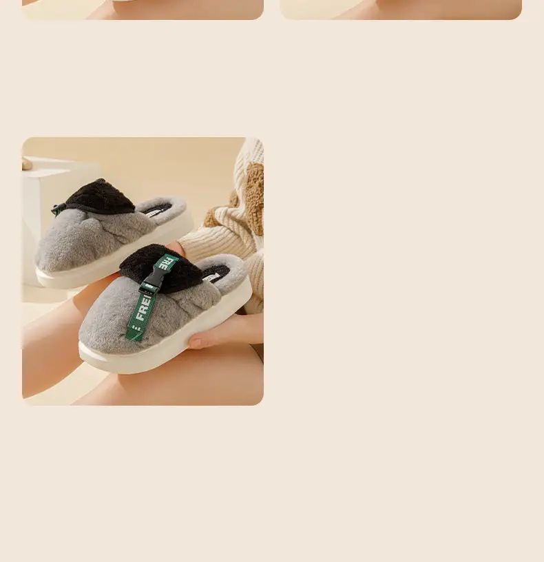 2024 Cartoon Fleece Slippers Women Orange Winter Warm — feature 13