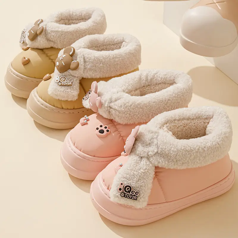 Cotton Slippers Women's 2024 New Autumn and Winter Indoor Home Non-slip Plush Comfortable Warm Couple's Cotton Shoes Men's Slippers - Image 5