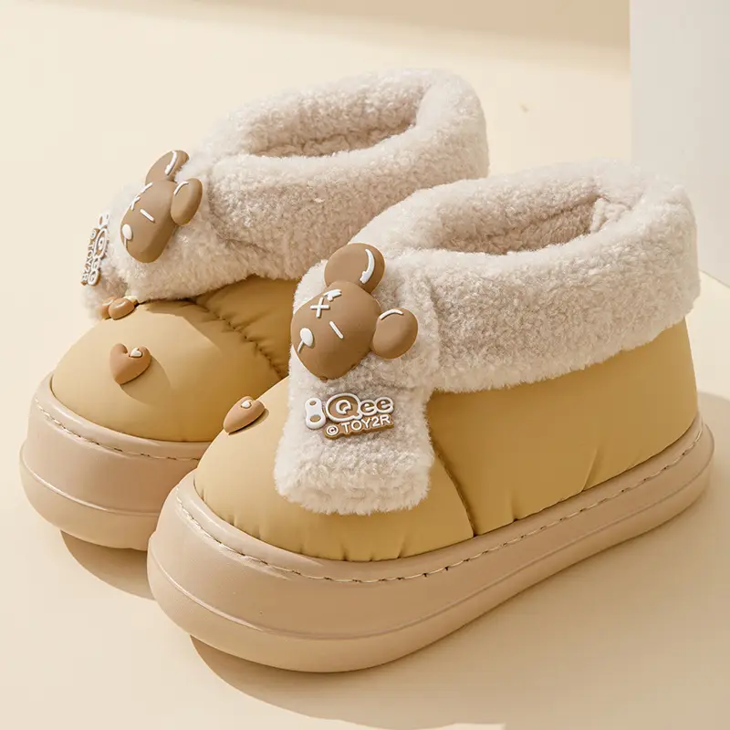 Cotton Slippers Women's 2024 New Autumn and Winter Indoor Home Non-slip Plush Comfortable Warm Couple's Cotton Shoes Men's Slippers - Image 2