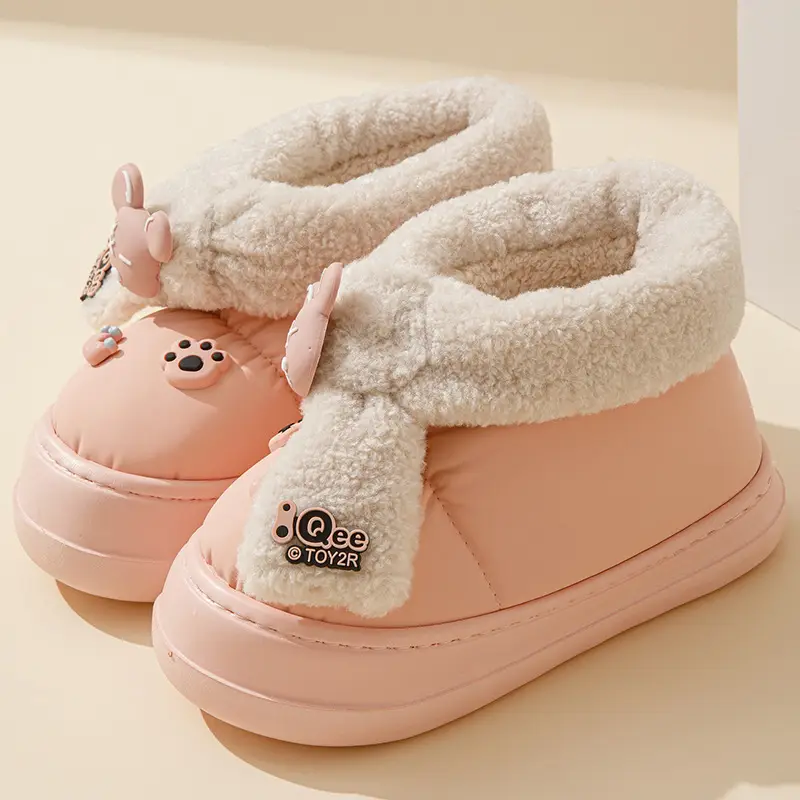 Cotton Slippers Women's 2024 New Autumn and Winter Indoor Home Non-slip Plush Comfortable Warm Couple's Cotton Shoes Men's Slippers - Image 4