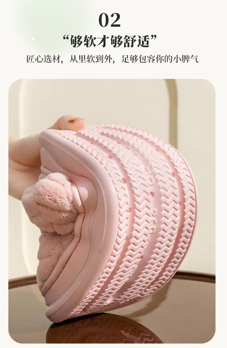 Pink Cotton Slippers for Women Indoor Warm Winter — feature 10