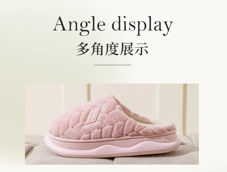 Pink Cotton Slippers for Women Indoor Warm Winter — feature 14