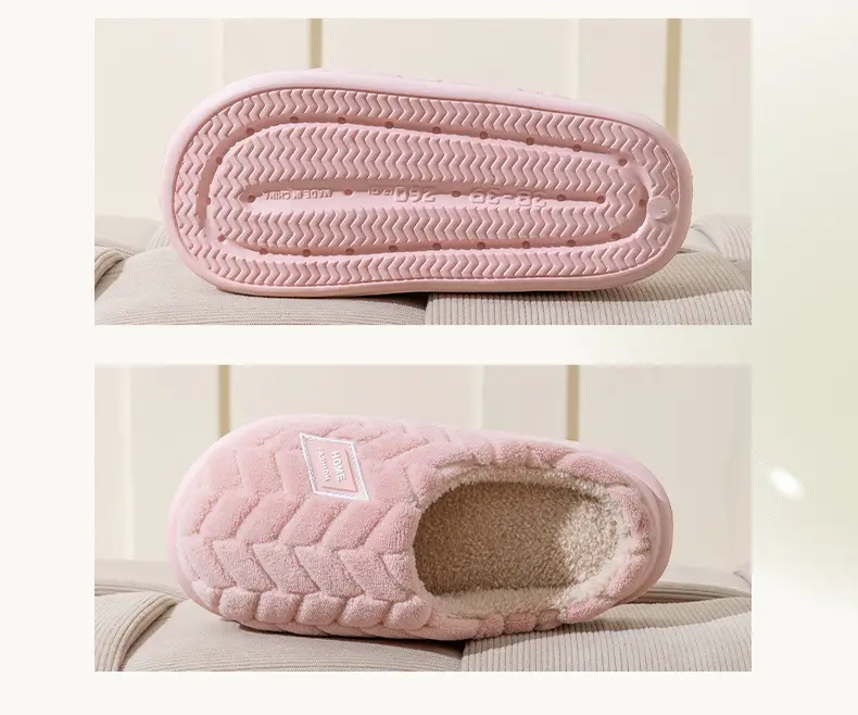 Pink Cotton Slippers for Women Indoor Warm Winter — feature 15