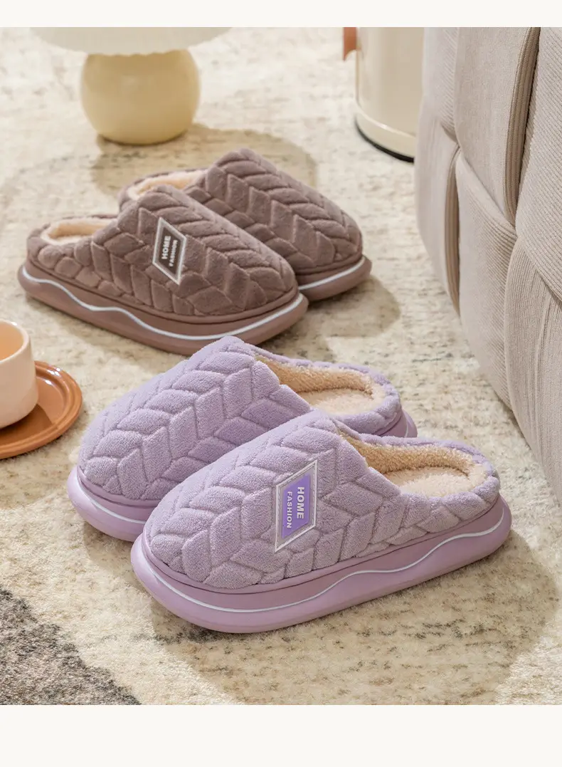 Pink Cotton Slippers for Women Indoor Warm Winter — feature 20
