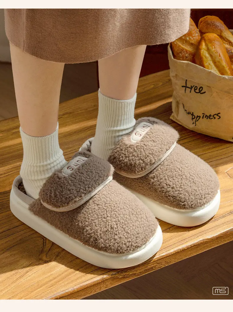 New Style Baotou Cotton Slippers for Women, Winter Couple Style, Comfortable, Warm, Thickened, Suitable for Outdoor Wear, Home Leisure Slippers, Cotton Slippers — feature 10