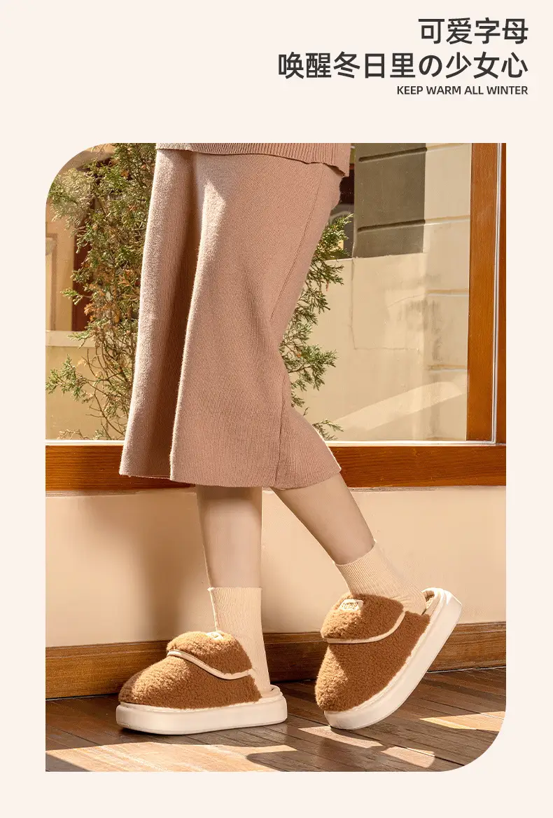 New Style Baotou Cotton Slippers for Women, Winter Couple Style, Comfortable, Warm, Thickened, Suitable for Outdoor Wear, Home Leisure Slippers, Cotton Slippers — feature 11
