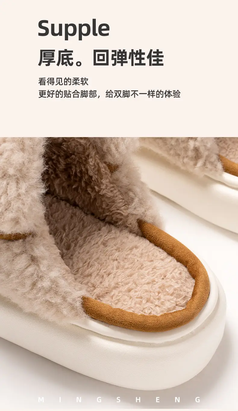 New Style Baotou Cotton Slippers for Women, Winter Couple Style, Comfortable, Warm, Thickened, Suitable for Outdoor Wear, Home Leisure Slippers, Cotton Slippers — feature 12
