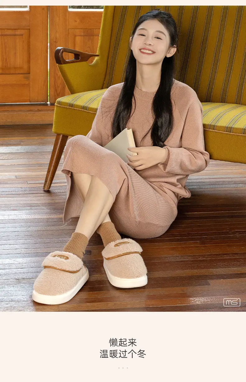 New Style Baotou Cotton Slippers for Women, Winter Couple Style, Comfortable, Warm, Thickened, Suitable for Outdoor Wear, Home Leisure Slippers, Cotton Slippers — feature 4