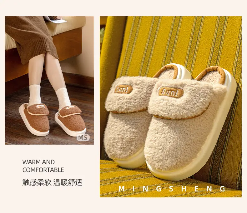 New Style Baotou Cotton Slippers for Women, Winter Couple Style, Comfortable, Warm, Thickened, Suitable for Outdoor Wear, Home Leisure Slippers, Cotton Slippers — feature 5
