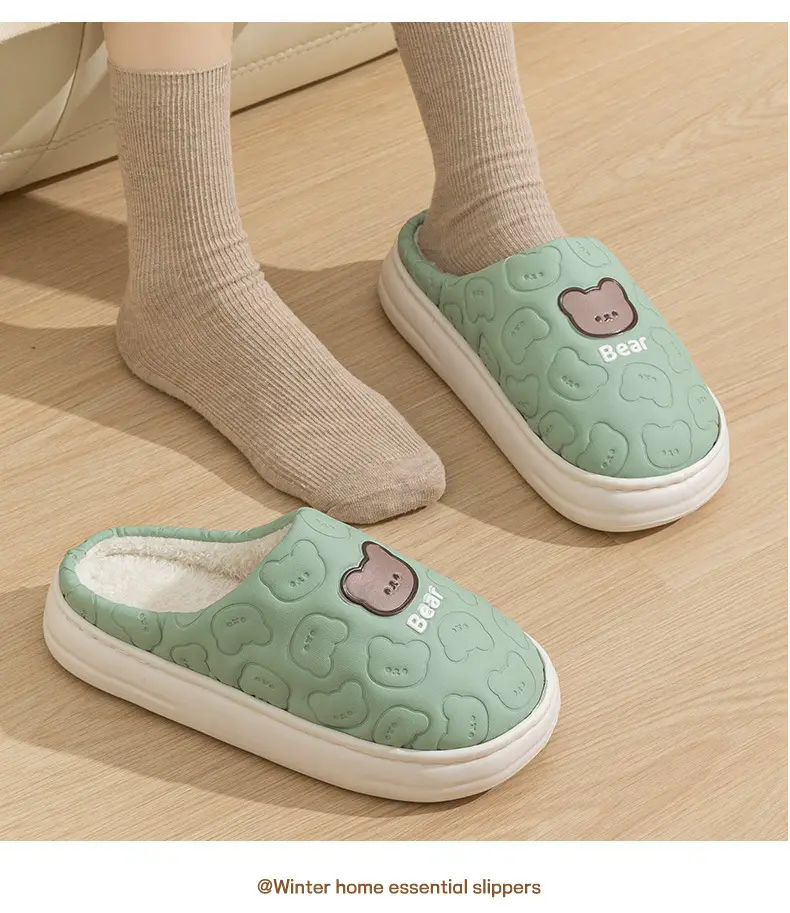 Waterproof Cotton Plush Bear Bag Women Winter Indoor Non-Slip — feature 10