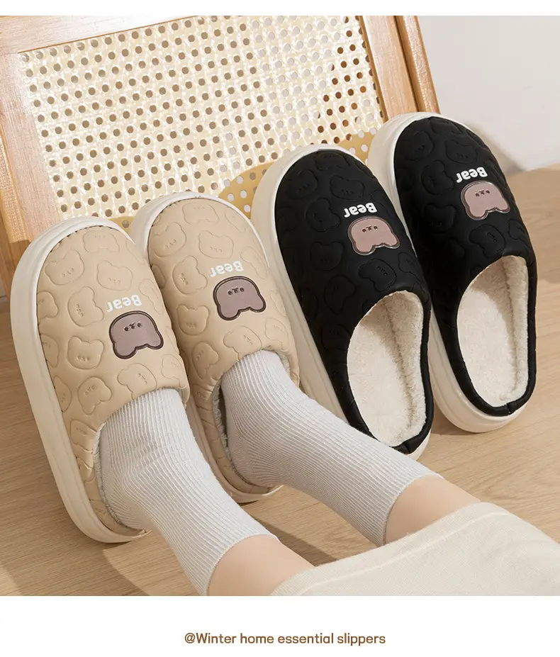 Waterproof Cotton Plush Bear Bag Women Winter Indoor Non-Slip — feature 11