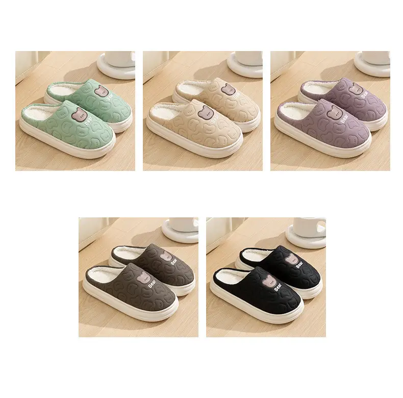 Waterproof Cotton Plush Bear Bag Women Winter Indoor Non-Slip — feature 14