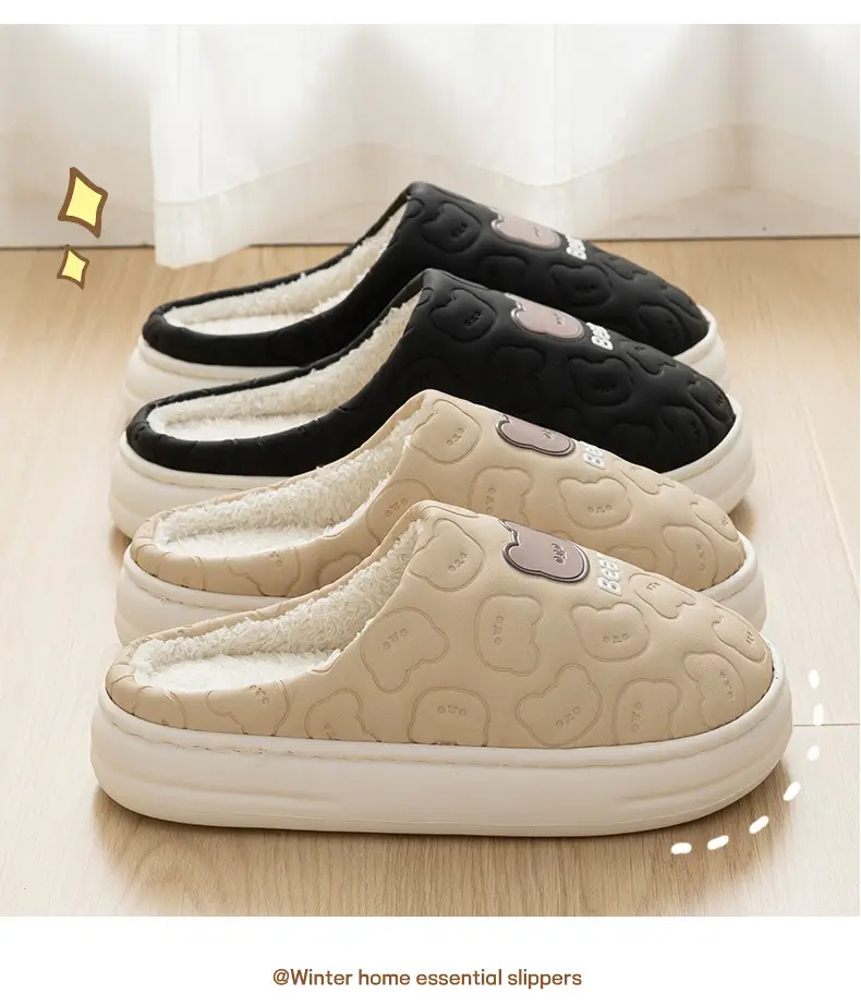 Waterproof Cotton Plush Bear Bag Women Winter Indoor Non-Slip — feature 9