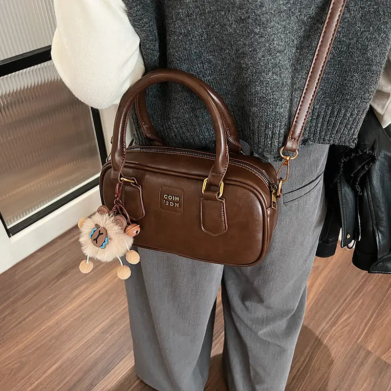 Women's British Retro Shoulder Crossbody Bag Brown 2024 - Image 5