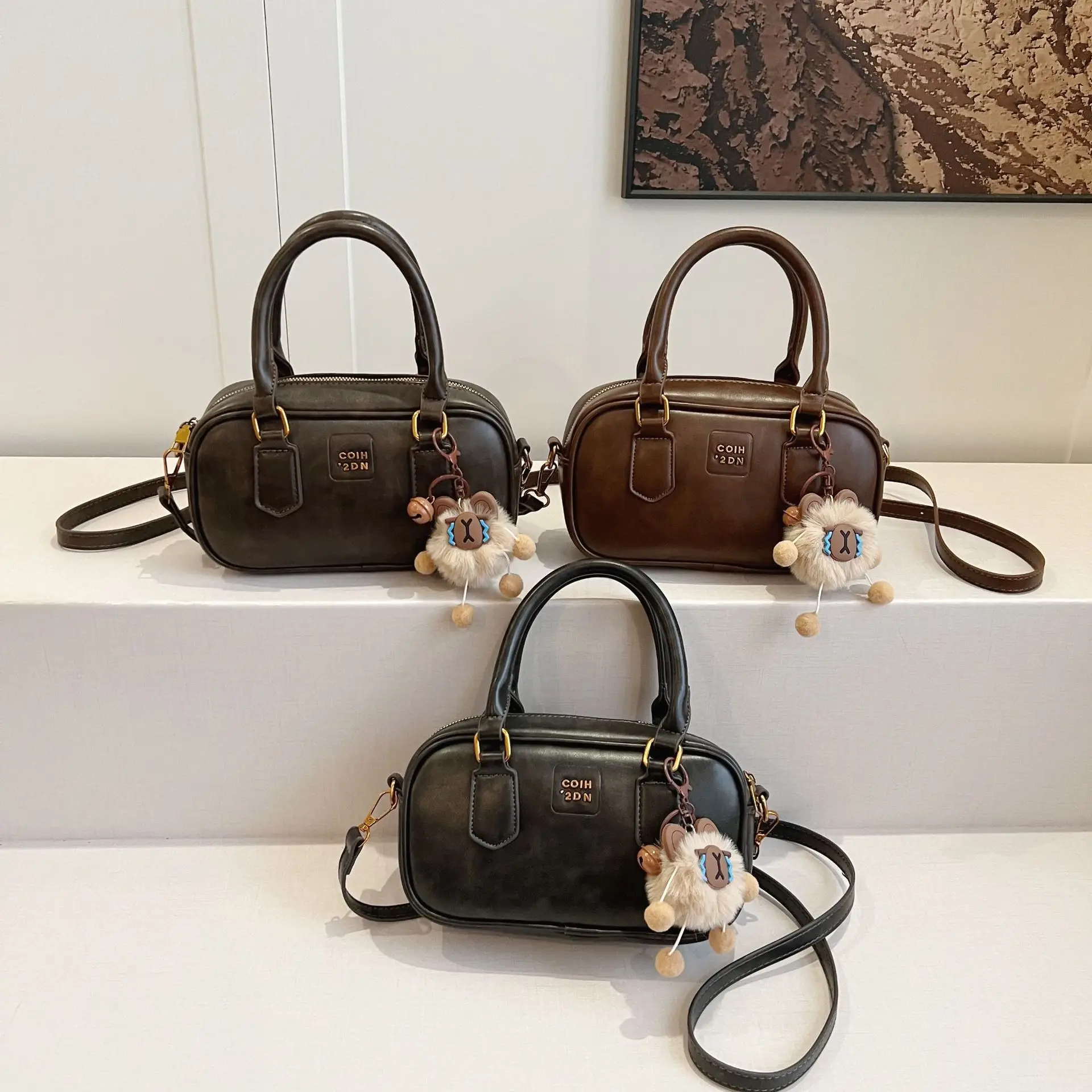 Women's British Retro Shoulder Crossbody Bag Brown 2024 - Image 7