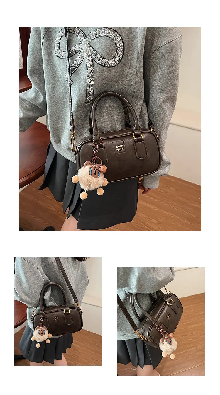 Women's British Retro Shoulder Crossbody Bag Brown 2024 — feature 13
