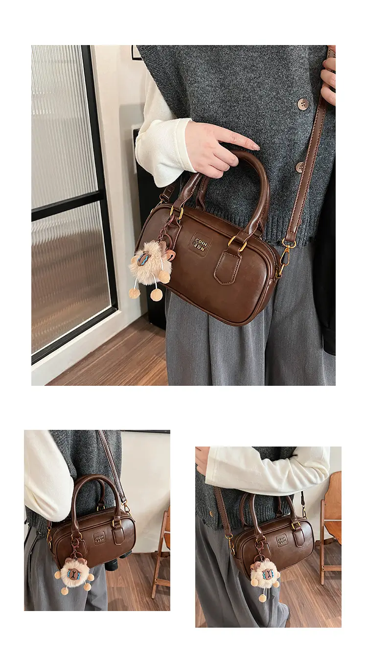 Women's British Retro Shoulder Crossbody Bag Brown 2024 — feature 15