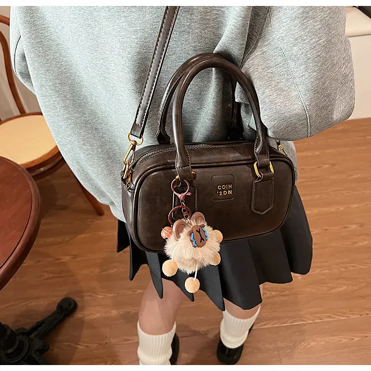 Women's British Retro Shoulder Crossbody Bag Brown 2024 — feature 18