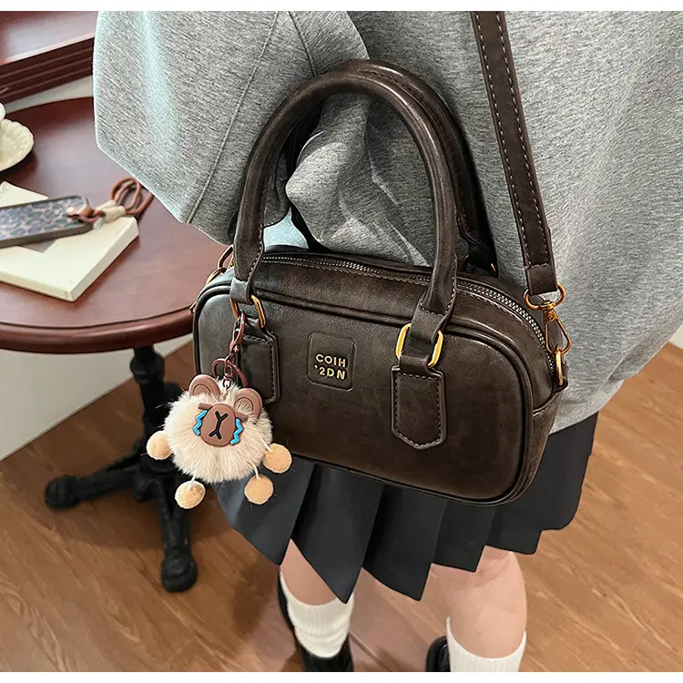 Women's British Retro Shoulder Crossbody Bag Brown 2024 — feature 19
