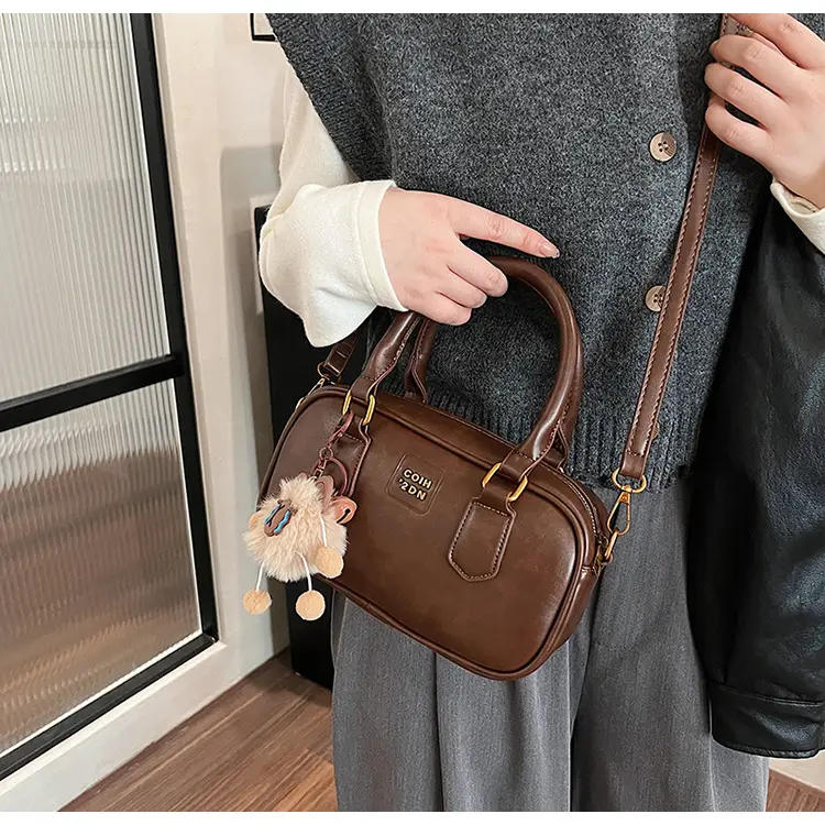 Women's British Retro Shoulder Crossbody Bag Brown 2024 — feature 32