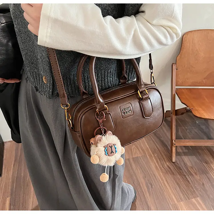 Women's British Retro Shoulder Crossbody Bag Brown 2024 — feature 35