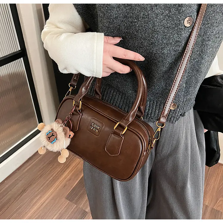Women's British Retro Shoulder Crossbody Bag Brown 2024 — feature 36