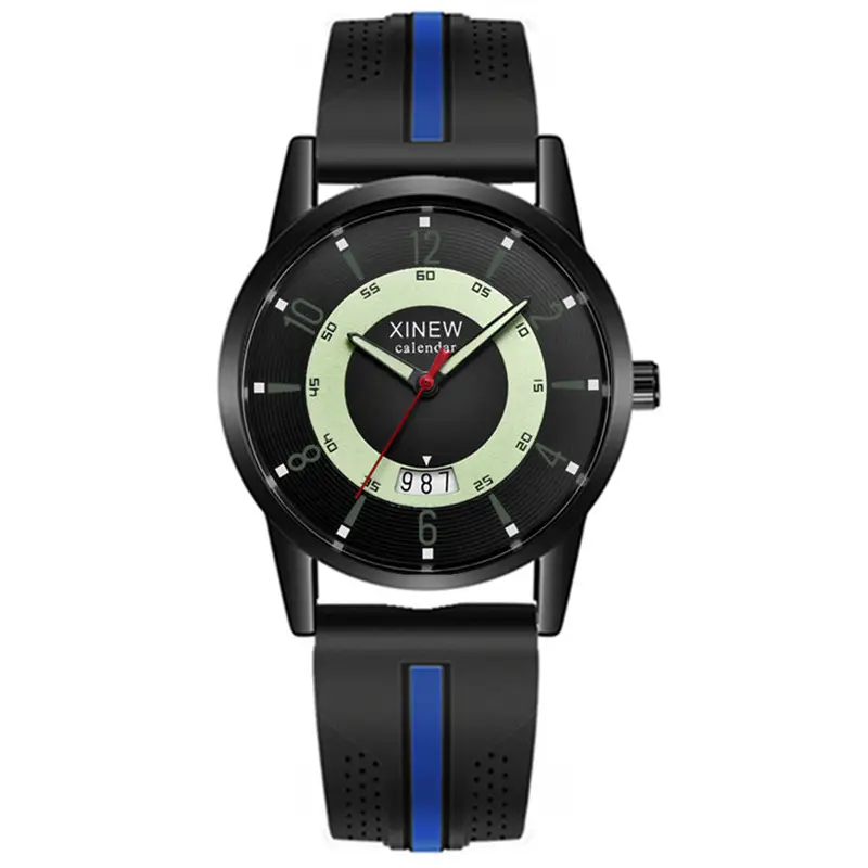 Xinew Men's Black Quartz Watch with Digital Display - Image 11