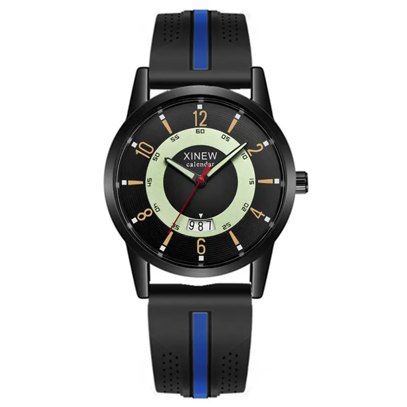 Xinew Men's Black Quartz Watch with Digital Display - Image 12