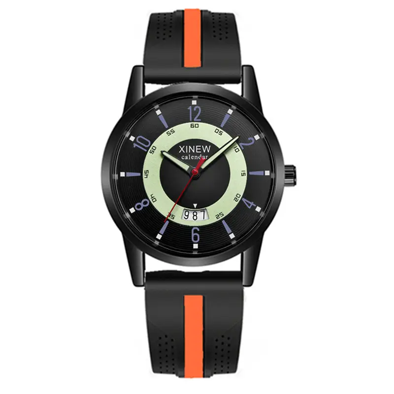 Xinew Men's Black Quartz Watch with Digital Display - Image 15