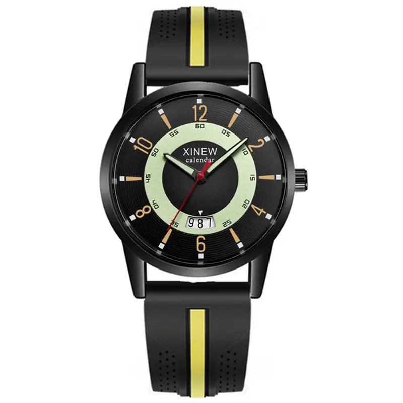Xinew Men's Black Quartz Watch with Digital Display - Image 18