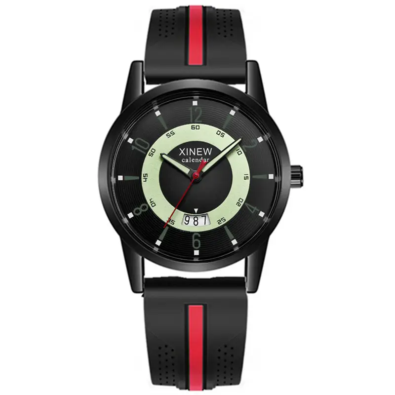 Xinew Men's Black Quartz Watch with Digital Display - Image 7