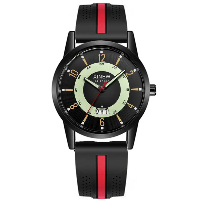 Xinew Men's Black Quartz Watch with Digital Display - Image 8