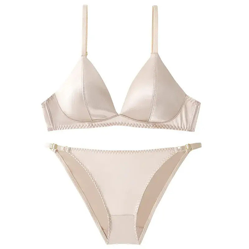 French Triangle Cup Bra Leopard Print No Steel Ring Glow Surface - Image 5