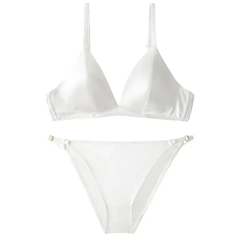 French Triangle Cup Bra Leopard Print No Steel Ring Glow Surface - Image 6