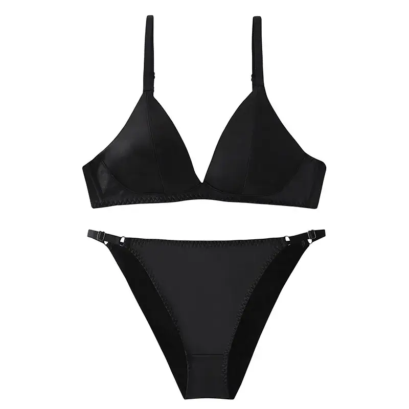 French Triangle Cup Bra Leopard Print No Steel Ring Glow Surface - Image 8