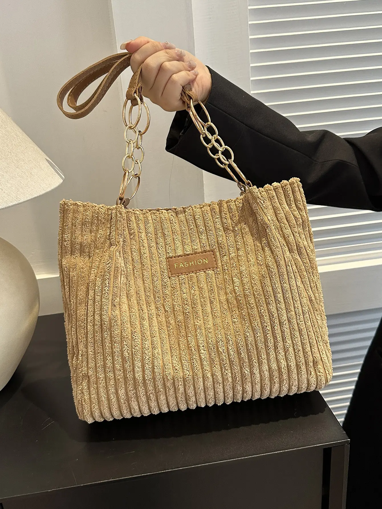 Women's Large Capacity Corduroy Tote Bag Autumn Winter 2024 - Image 5