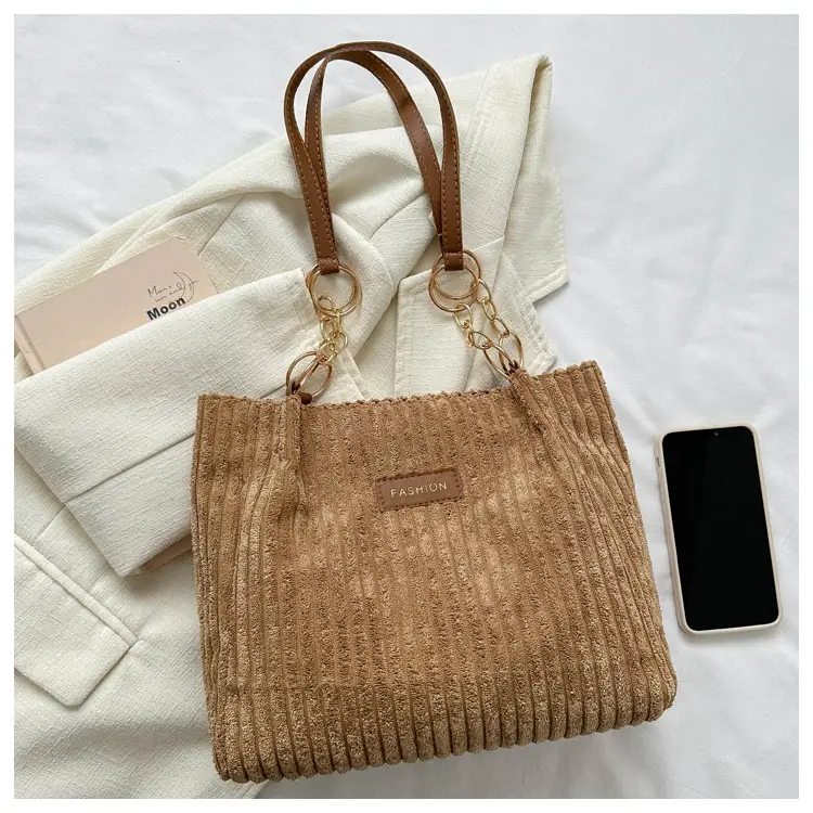 Women's Large Capacity Corduroy Tote Bag Autumn Winter 2024 — feature 14