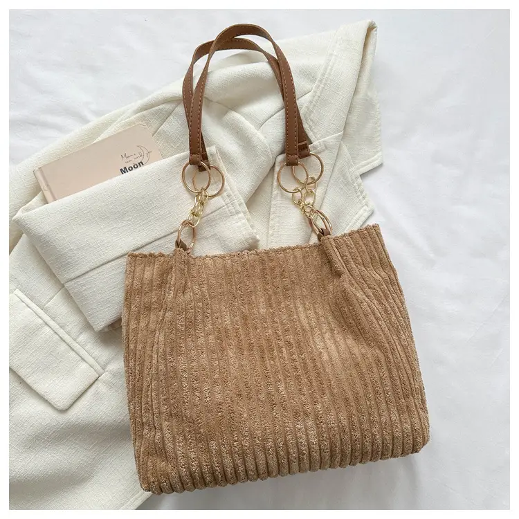 Women's Large Capacity Corduroy Tote Bag Autumn Winter 2024 — feature 15