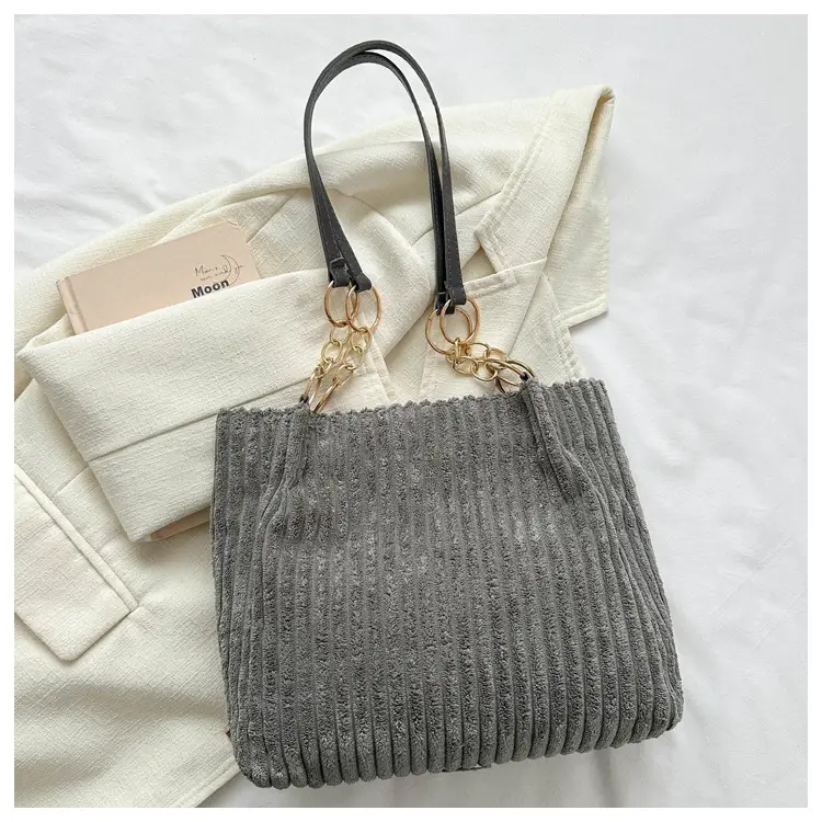 Women's Large Capacity Corduroy Tote Bag Autumn Winter 2024 — feature 18