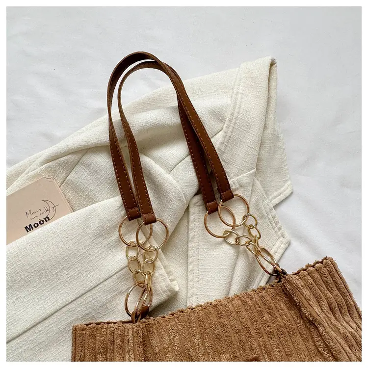 Women's Large Capacity Corduroy Tote Bag Autumn Winter 2024 — feature 22