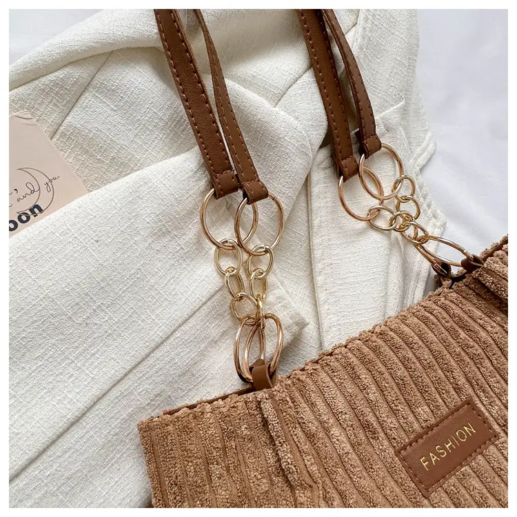 Women's Large Capacity Corduroy Tote Bag Autumn Winter 2024 — feature 23