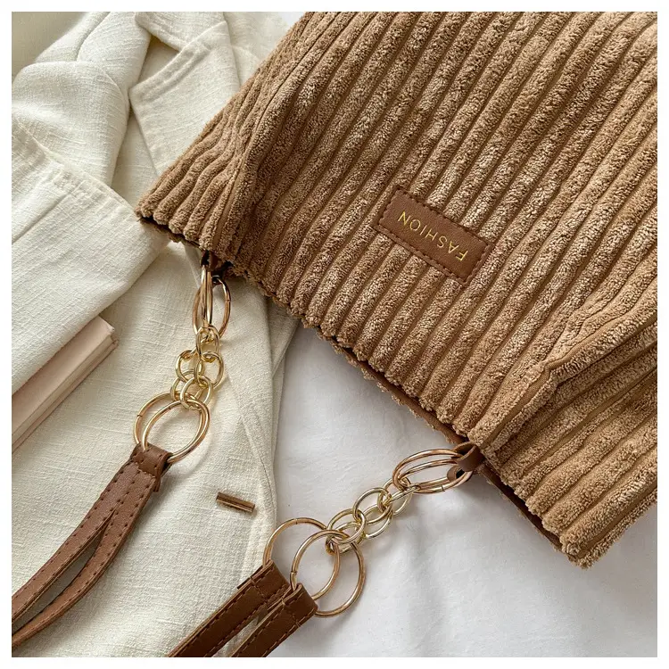 Women's Large Capacity Corduroy Tote Bag Autumn Winter 2024 — feature 28