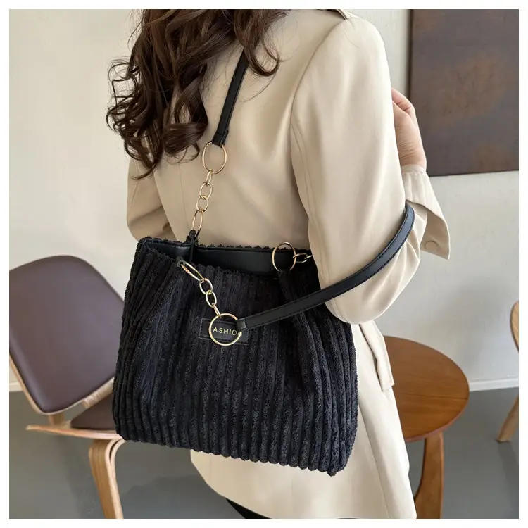 Women's Large Capacity Corduroy Tote Bag Autumn Winter 2024 — feature 41