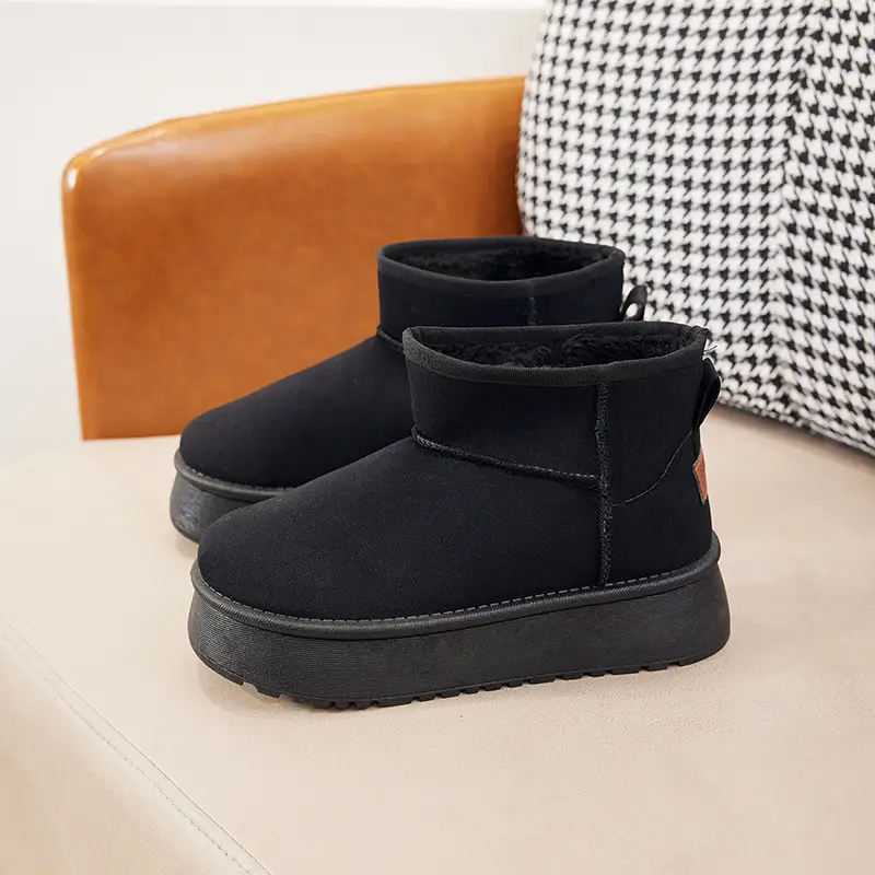Women's snow boots 2024 winter new fleece-lined thick-soled increased casual warm cotton shoes step-on fashion cotton boots - Image 5