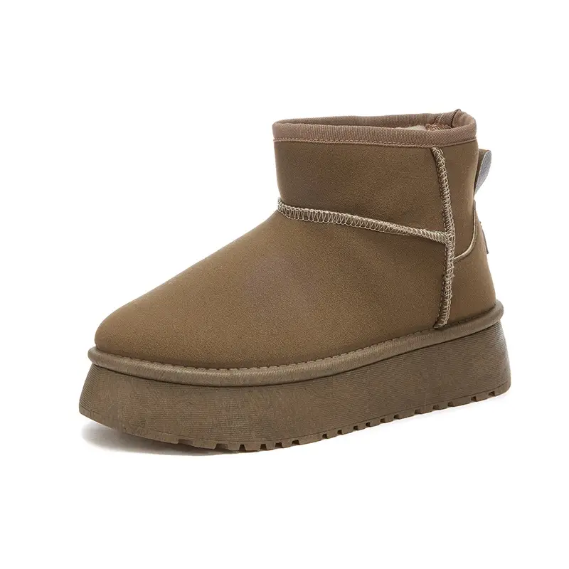 Women's snow boots 2024 winter new fleece-lined thick-soled increased casual warm cotton shoes step-on fashion cotton boots - Image 3