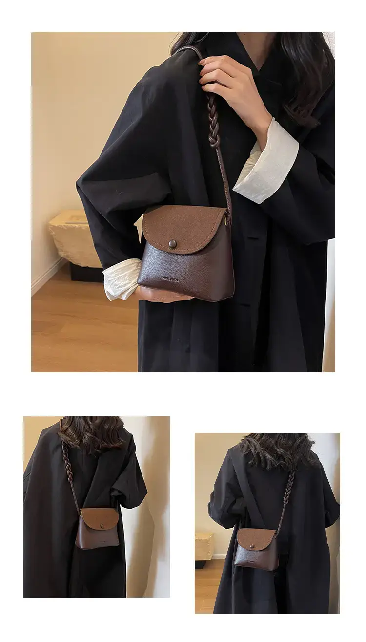 Women's Niche Brown Woven Shoulder Bag 2023 — feature 9